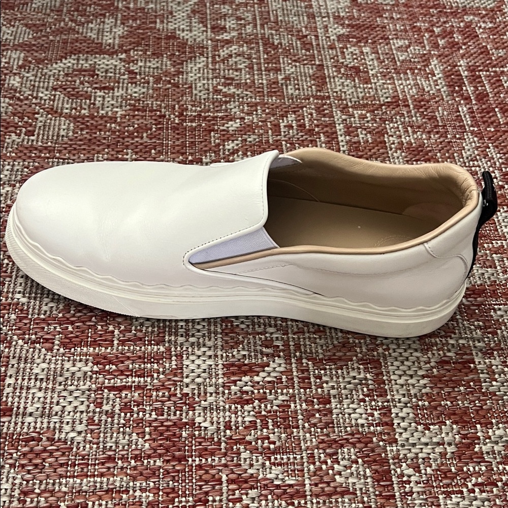 Chloe White Slip-On Sneakers - Picture 5 of 9